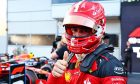 Charles Leclerc (MON) Ferrari celebrates his pole position in qualifying parc ferme. 28.04.2023. Formula 1 World Championship, Rd 4, Azerbaijan Grand Prix, Baku Street Circuit, Azerbaijan, Qualifying Day. - www.xpbimages.com, EMail: requests@xpbimages.com © Copyright: Batchelor / XPB Images