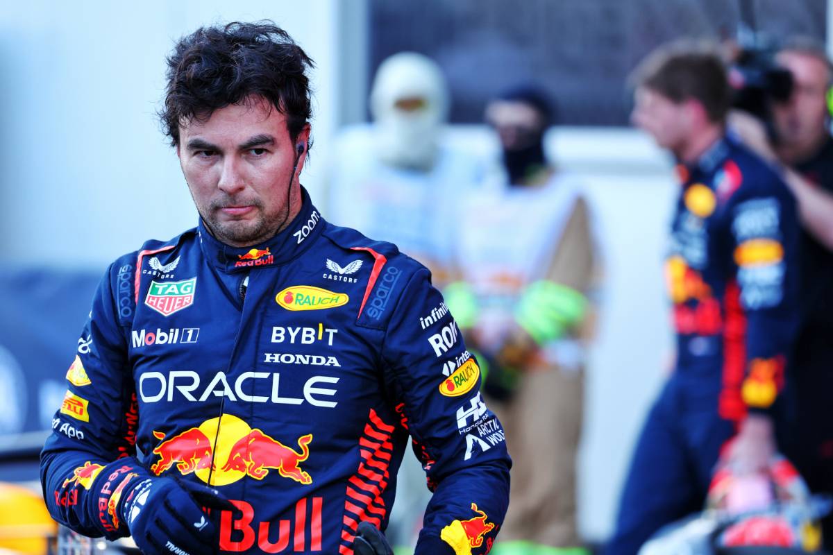 Sprint winner Sergio Perez (MEX) Red Bull Racing in parc ferme.
29.04.2023. Formula 1 World Championship, Rd 4, Azerbaijan Grand Prix, Baku Street Circuit, Azerbaijan, Sprint Day.
- www.xpbimages.com, EMail: requests@xpbimages.com © Copyright: Batchelor / XPB Images