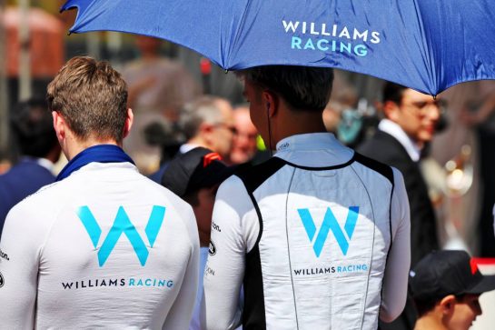 (L to R): Logan Sargeant (USA) Williams Racing and Alexander Albon (THA) Williams Racing on the grid.
30.04.2023. Formula 1 World Championship, Rd 4, Azerbaijan Grand Prix, Baku Street Circuit, Azerbaijan, Race Day.
- www.xpbimages.com, EMail: requests@xpbimages.com © Copyright: Batchelor / XPB Images