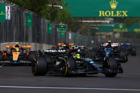 Lewis Hamilton (GBR) Mercedes AMG F1 W14.
30.04.2023. Formula 1 World Championship, Rd 4, Azerbaijan Grand Prix, Baku Street Circuit, Azerbaijan, Race Day.
- www.xpbimages.com, EMail: requests@xpbimages.com © Copyright: Charniaux / XPB Images