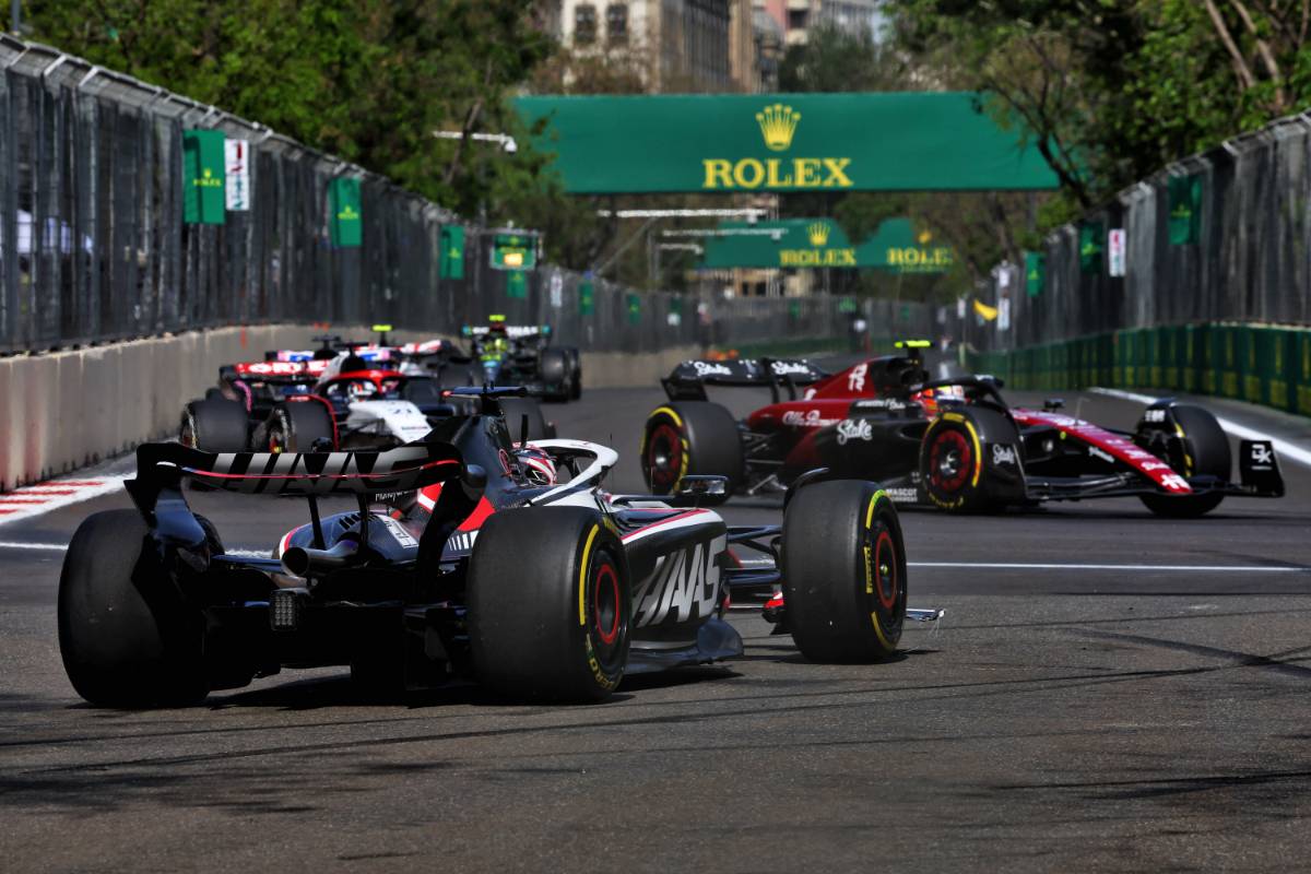 Kevin Magnussen (DEN) Haas VF-23 off track. 30.04.2023. Formula 1 World Championship, Rd 4, Azerbaijan Grand Prix, Baku Street Circuit, Azerbaijan, Race Day. - www.xpbimages.com, EMail: requests@xpbimages.com © Copyright: Charniaux / XPB Images