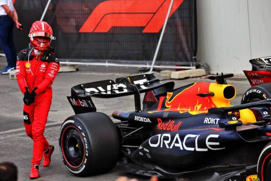 Third placed Charles Leclerc (MON) Ferrari in parc ferme.
30.04.2023. Formula 1 World Championship, Rd 4, Azerbaijan Grand Prix, Baku Street Circuit, Azerbaijan, Race Day.
- www.xpbimages.com, EMail: requests@xpbimages.com © Copyright: Batchelor / XPB Images