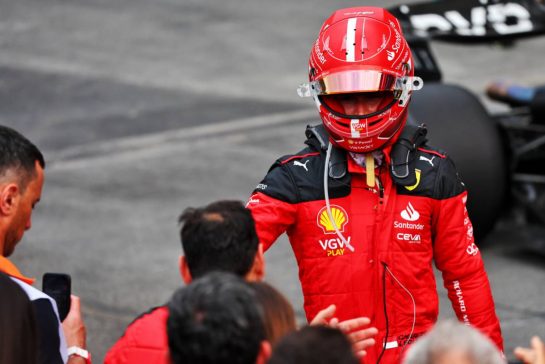 Third placed Charles Leclerc (MON) Ferrari in parc ferme.
30.04.2023. Formula 1 World Championship, Rd 4, Azerbaijan Grand Prix, Baku Street Circuit, Azerbaijan, Race Day.
- www.xpbimages.com, EMail: requests@xpbimages.com © Copyright: Batchelor / XPB Images