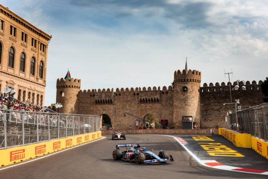 Esteban Ocon (FRA) Alpine F1 Team A523.
30.04.2023. Formula 1 World Championship, Rd 4, Azerbaijan Grand Prix, Baku Street Circuit, Azerbaijan, Race Day.
- www.xpbimages.com, EMail: requests@xpbimages.com © Copyright: Bearne / XPB Images