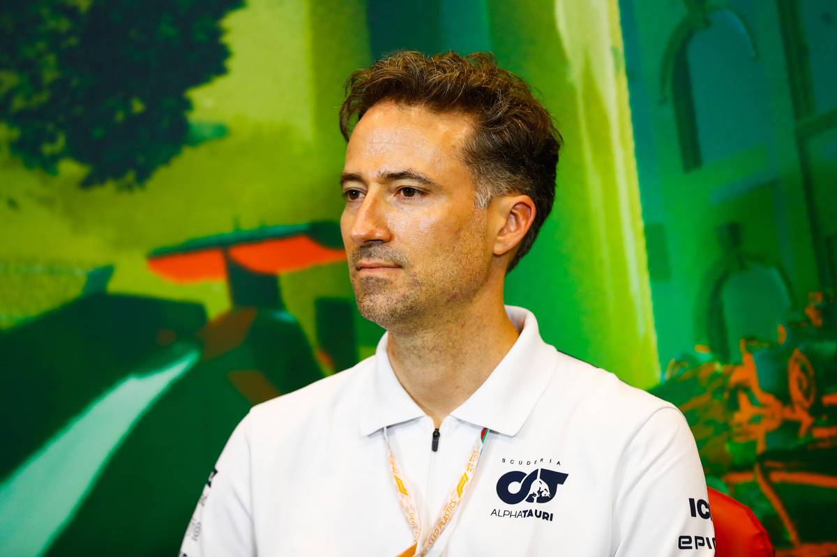 Guillaume Dezoteux (ITA) AlphaTauri Head Of Vehicle Performance in the FIA Press Conference. 11.06.2022. Formula 1 World Championship, Rd 8, Azerbaijan Grand Prix, Baku Street Circuit, Azerbaijan, Qualifying Day. - www.xpbimages.com, EMail: requests@xpbimages.com © Copyright: XPB Images