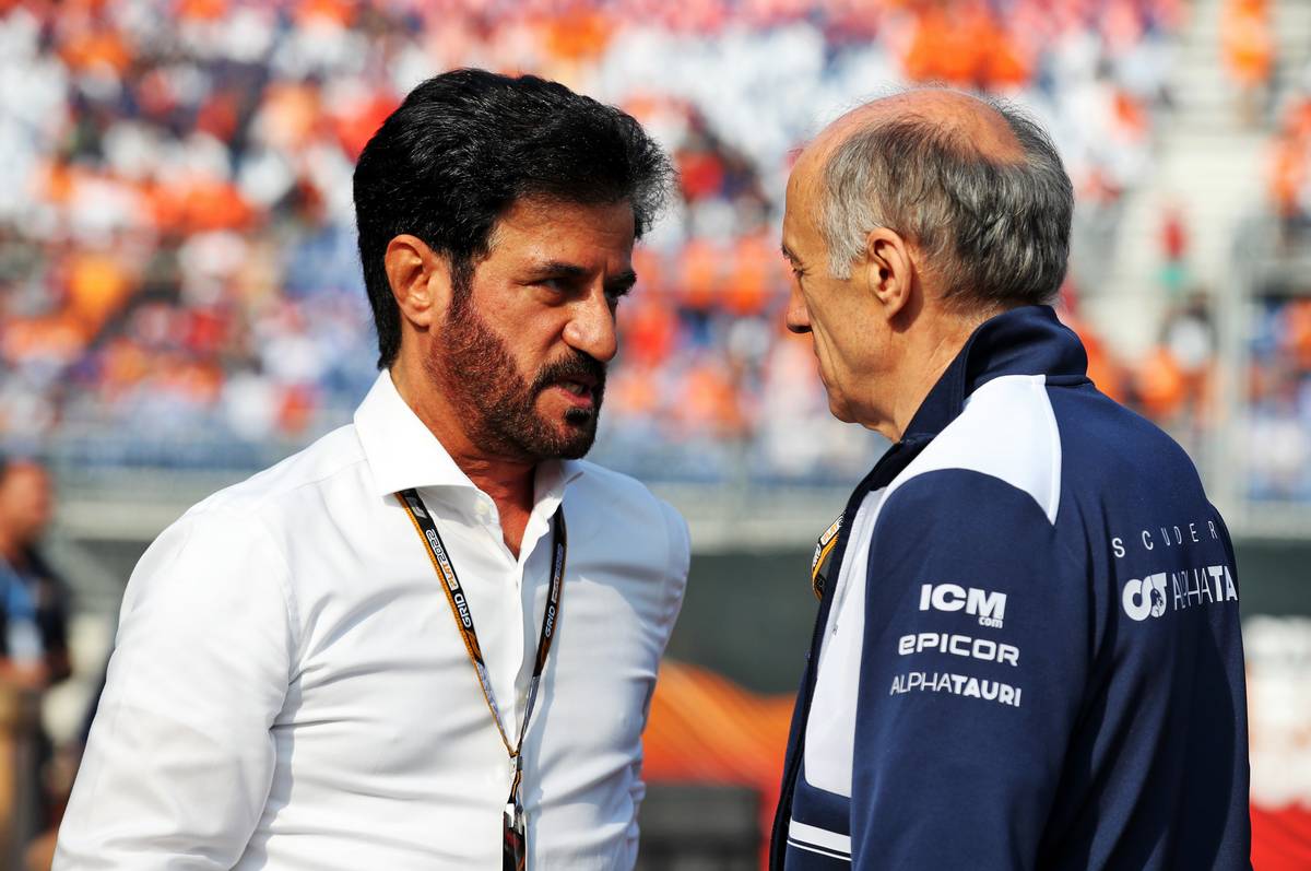 (L to R): Mohammed Bin Sulayem (UAE) FIA President with Franz Tost (AUT) AlphaTauri Team Principal. 04.09.2022. Formula 1 World Championship, Rd 14, Dutch Grand Prix, Zandvoort, Netherlands, Race Day. - www.xpbimages.com, EMail: requests@xpbimages.com © Copyright: Coates / XPB Images