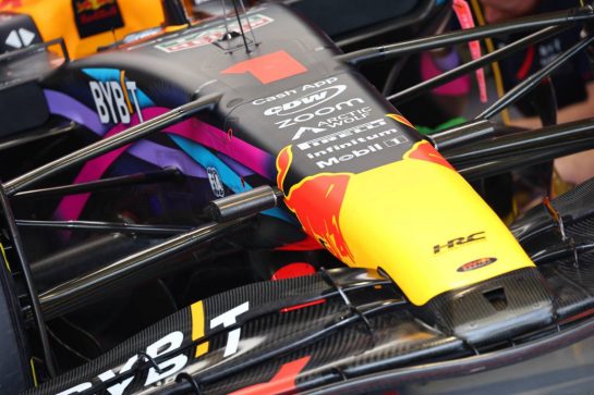 Red Bull Racing RB19 nosecone.
05.05.2023. Formula 1 World Championship, Rd 5, Miami Grand Prix, Miami, Florida, USA, Practice Day.
- www.xpbimages.com, EMail: requests@xpbimages.com © Copyright: Batchelor / XPB Images