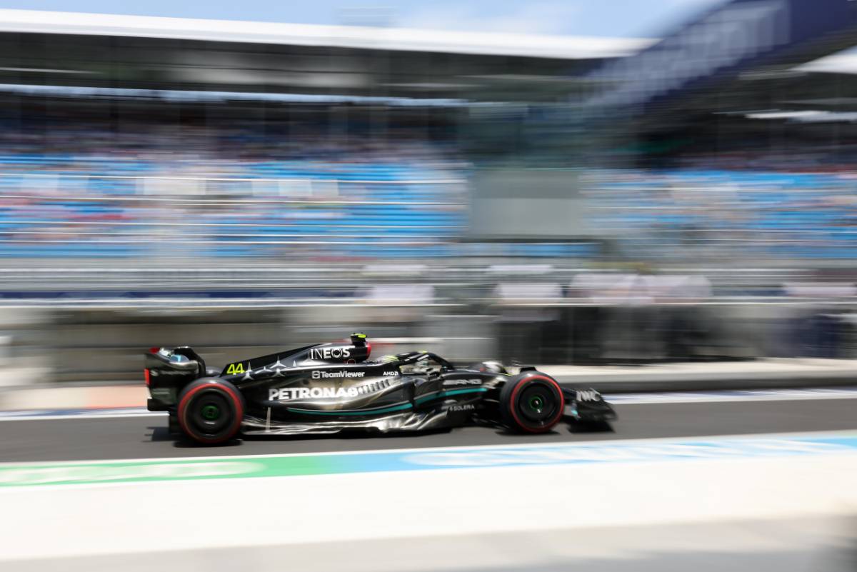 Lewis Hamilton (GBR) Mercedes AMG F1 W14.
06.05.2023. Formula 1 World Championship, Rd 5, Miami Grand Prix, Miami, Florida, USA, Qualifying Day.
- www.xpbimages.com, EMail: requests@xpbimages.com © Copyright: Gilbert / XPB Images