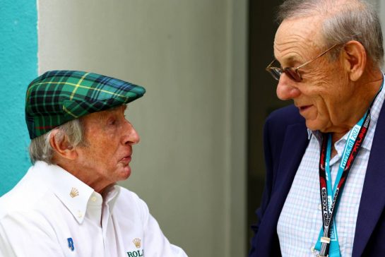 (L to R): Jackie Stewart (GBR) with Stephen Ross (USA) Related Companies Chairman, Miami Dolphins and Hard Rock Stadium Owner.
07.05.2023. Formula 1 World Championship, Rd 5, Miami Grand Prix, Miami, Florida, USA, Race Day.
- www.xpbimages.com, EMail: requests@xpbimages.com © Copyright: Coates / XPB Images