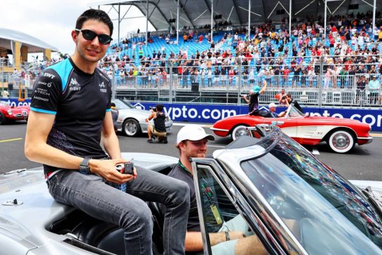 Esteban Ocon (FRA) Alpine F1 Team on the drivers' parade.
07.05.2023. Formula 1 World Championship, Rd 5, Miami Grand Prix, Miami, Florida, USA, Race Day.
- www.xpbimages.com, EMail: requests@xpbimages.com © Copyright: Batchelor / XPB Images