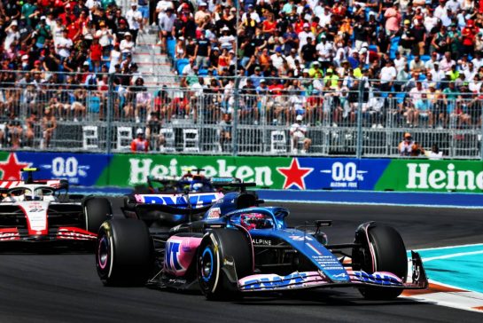 Esteban Ocon (FRA) Alpine F1 Team A523.
07.05.2023. Formula 1 World Championship, Rd 5, Miami Grand Prix, Miami, Florida, USA, Race Day.
- www.xpbimages.com, EMail: requests@xpbimages.com © Copyright: Charniaux / XPB Images