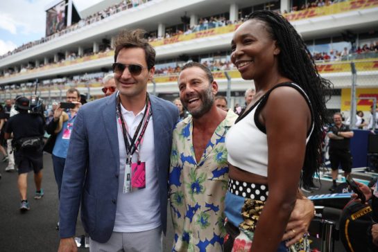 rfed and Venus Williams (USA) Tennis Player on the grid.
07.05.2023. Formula 1 World Championship, Rd 5, Miami Grand Prix, Miami, Florida, USA, Race Day.
- www.xpbimages.com, EMail: requests@xpbimages.com © Copyright: Gilbert / XPB Images