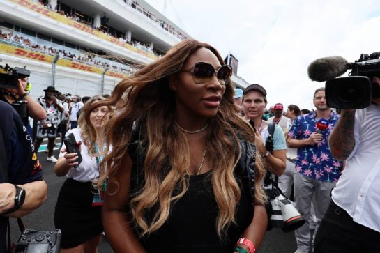 Serena Williams (USA) Tennis Player on the grid.
07.05.2023. Formula 1 World Championship, Rd 5, Miami Grand Prix, Miami, Florida, USA, Race Day.
- www.xpbimages.com, EMail: requests@xpbimages.com © Copyright: Moy / XPB Images