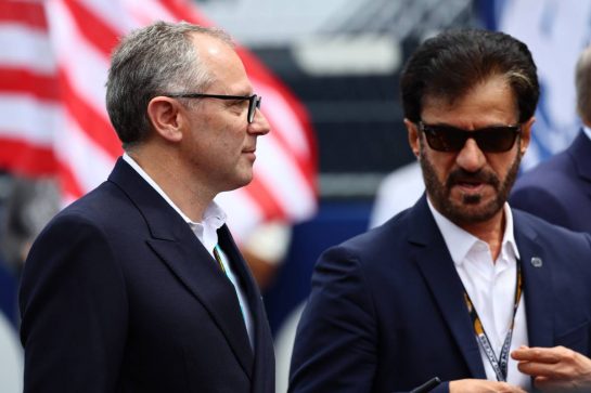 (L to R): Stefano Domenicali (ITA) Formula One President and CEO with Mohammed Bin Sulayem (UAE) FIA President on the grid.
07.05.2023. Formula 1 World Championship, Rd 5, Miami Grand Prix, Miami, Florida, USA, Race Day.
- www.xpbimages.com, EMail: requests@xpbimages.com © Copyright: Batchelor / XPB Images