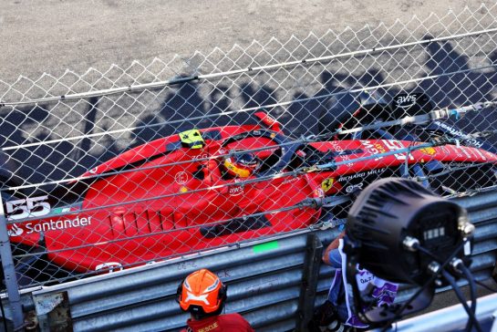 Carlos Sainz Jr (ESP) Ferrari SF-23 crashed in the second practice session.
26.05.2023. Formula 1 World Championship, Rd 7, Monaco Grand Prix, Monte Carlo, Monaco, Practice Day.
- www.xpbimages.com, EMail: requests@xpbimages.com © Copyright: Batchelor / XPB Images
