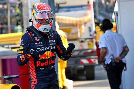 Max Verstappen (NLD) Red Bull Racing celebrates his pole position in qualifying parc ferme.
27.05.2023. Formula 1 World Championship, Rd 7, Monaco Grand Prix, Monte Carlo, Monaco, Qualifying Day.
- www.xpbimages.com, EMail: requests@xpbimages.com © Copyright: Batchelor / XPB Images
