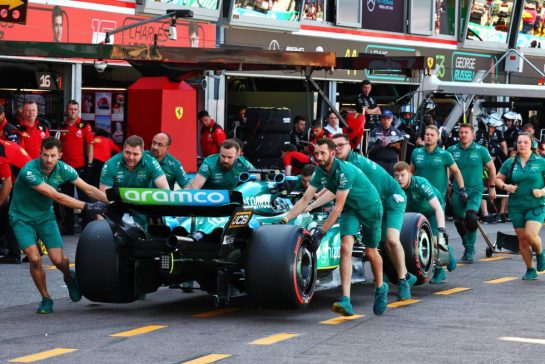 Lance Stroll (CDN) Aston Martin F1 Team AMR23 pushed back down the pit lane during qualifying.
27.05.2023. Formula 1 World Championship, Rd 7, Monaco Grand Prix, Monte Carlo, Monaco, Qualifying Day.
- www.xpbimages.com, EMail: requests@xpbimages.com © Copyright: Coates / XPB Images