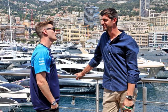 Logan Sargeant (USA) Williams Racing with Thibaut Courtois (BEL) Real Madrid Goalkeeper
28.05.2023. Formula 1 World Championship, Rd 7, Monaco Grand Prix, Monte Carlo, Monaco, Race Day.
- www.xpbimages.com, EMail: requests@xpbimages.com © Copyright: Batchelor / XPB Images