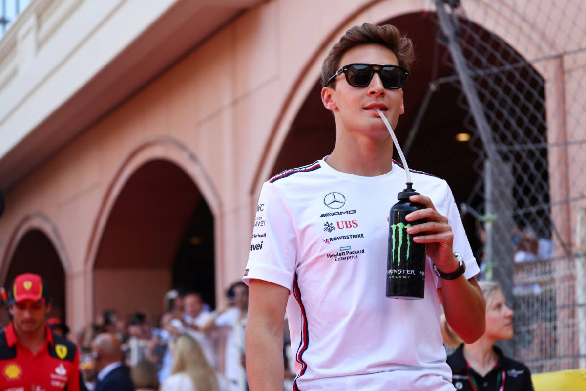 George Russell (GBR) Mercedes AMG F1 on the drivers' parade.
28.05.2023. Formula 1 World Championship, Rd 7, Monaco Grand Prix, Monte Carlo, Monaco, Race Day.
- www.xpbimages.com, EMail: requests@xpbimages.com © Copyright: Batchelor / XPB Images