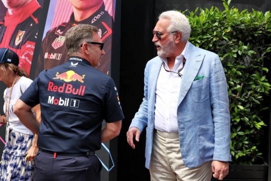 (L to R): Christian Horner (GBR) Red Bull Racing Team Principal with Lawrence Stroll (CDN) Aston Martin F1 Team Investor.
28.05.2023. Formula 1 World Championship, Rd 7, Monaco Grand Prix, Monte Carlo, Monaco, Race Day.
- www.xpbimages.com, EMail: requests@xpbimages.com © Copyright: Moy / XPB Images