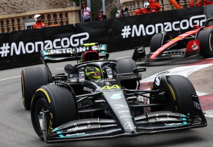 Lewis Hamilton (GBR) Mercedes AMG F1 W14. 28.05.2023. Formula 1 World Championship, Rd 7, Monaco Grand Prix, Monte Carlo, Monaco, Race Day. - www.xpbimages.com, EMail: requests@xpbimages.com © Copyright: Batchelor / XPB Images