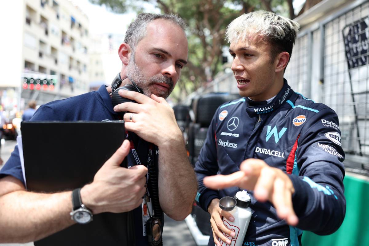 Alexander Albon (THA) Williams Racing with James Urwin (GBR) Williams Racing Race Engineer on the grid. 28.05.2023. Formula 1 World Championship, Rd 7, Monaco Grand Prix, Monte Carlo, Monaco, Race Day. - www.xpbimages.com, EMail: requests@xpbimages.com © Copyright: Bearne / XPB Images