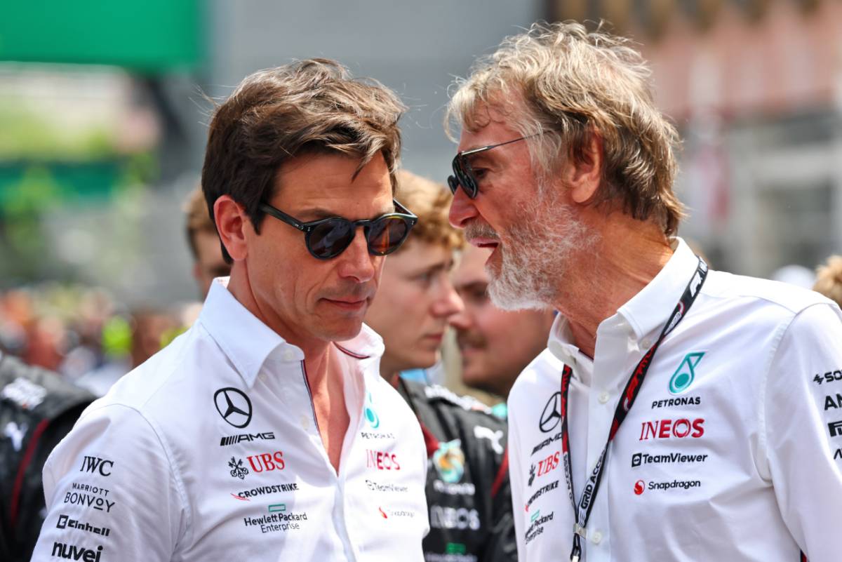 (L to R): Toto Wolff (GER) Mercedes AMG F1 Shareholder and Executive Director with Jim Ratcliffe (GBR) Chief Executive Officer of Ineos / Mercedes AMG F1 Shareholder on the grid.
28.05.2023. Formula 1 World Championship, Rd 7, Monaco Grand Prix, Monte Carlo, Monaco, Race Day.
- www.xpbimages.com, EMail: requests@xpbimages.com © Copyright: Batchelor / XPB Images