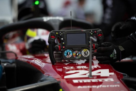 Zhou Guanyu (CHN) Alfa Romeo F1 Team C43 - steering wheel - on the grid.
18.06.2023. Formula 1 World Championship, Rd 9, Canadian Grand Prix, Montreal, Canada, Race Day.
- www.xpbimages.com, EMail: requests@xpbimages.com © Copyright: Price / XPB Images