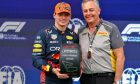 (L to R): Max Verstappen (NLD) Red Bull Racing receives the Pirelli Pole Position Award from Mario Isola (ITA) Pirelli Racing Manager. 30.06.2023. Formula 1 World Championship, Rd 10, Austrian Grand Prix, Spielberg, Austria, Qualifying Day. - www.xpbimages.com, EMail: requests@xpbimages.com © Copyright: Batchelor / XPB Images