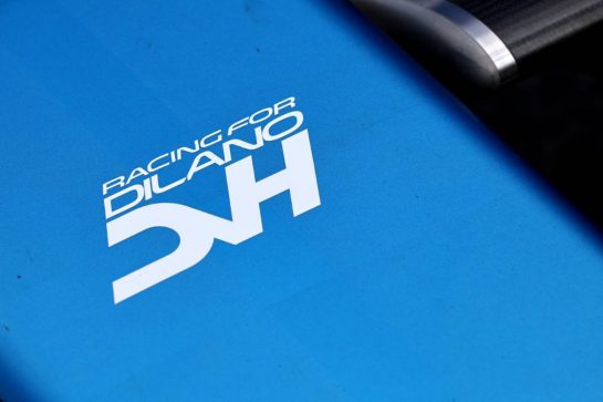 Alpine F1 Team A523 carrying tribute to Dilano van 't Hoff.
02.07.2023. Formula 1 World Championship, Rd 10, Austrian Grand Prix, Spielberg, Austria, Race Day.
- www.xpbimages.com, EMail: requests@xpbimages.com © Copyright: Batchelor / XPB Images