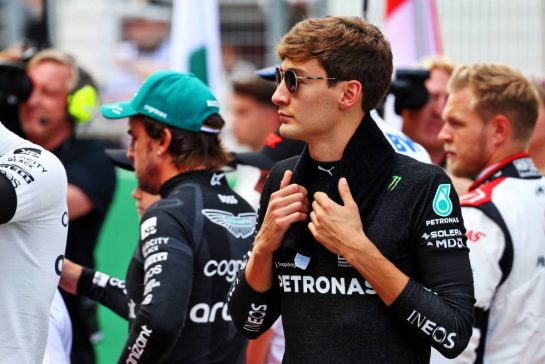 George Russell (GBR) Mercedes AMG F1 on the grid.
02.07.2023. Formula 1 World Championship, Rd 10, Austrian Grand Prix, Spielberg, Austria, Race Day.
- www.xpbimages.com, EMail: requests@xpbimages.com © Copyright: Batchelor / XPB Images