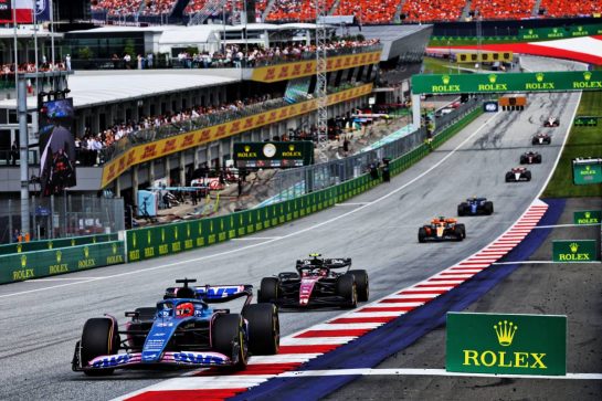 Esteban Ocon (FRA) Alpine F1 Team A523.
02.07.2023. Formula 1 World Championship, Rd 10, Austrian Grand Prix, Spielberg, Austria, Race Day.
- www.xpbimages.com, EMail: requests@xpbimages.com © Copyright: Batchelor / XPB Images
