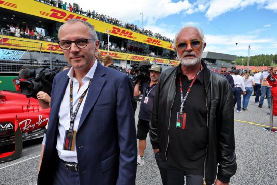 (L to R): Stefano Domenicali (ITA) Formula One President and CEO with Flavio Briatore (ITA) on the grid.
02.07.2023. Formula 1 World Championship, Rd 10, Austrian Grand Prix, Spielberg, Austria, Race Day.
- www.xpbimages.com, EMail: requests@xpbimages.com © Copyright: Moy / XPB Images