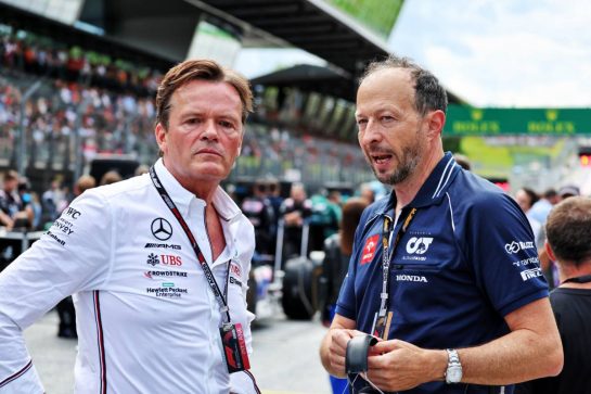 Peter Bayer, AlphaTauri Chief Executive Officer (Right) on the grid.
02.07.2023. Formula 1 World Championship, Rd 10, Austrian Grand Prix, Spielberg, Austria, Race Day.
- www.xpbimages.com, EMail: requests@xpbimages.com © Copyright: Moy / XPB Images