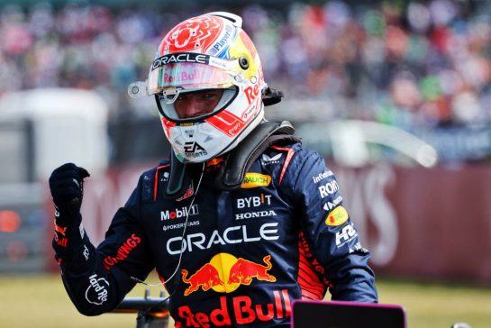 Max Verstappen (NLD) Red Bull Racing celebrates his pole position in qualifying parc ferme.
08.07.2023. Formula 1 World Championship, Rd 11, British Grand Prix, Silverstone, England, Qualifying Day.
- www.xpbimages.com, EMail: requests@xpbimages.com © Copyright: Batchelor / XPB Images