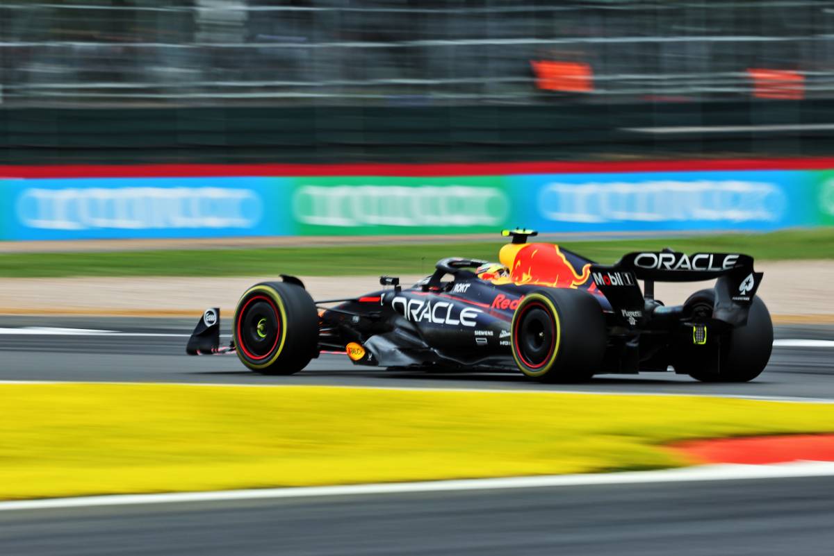 Sergio Perez (MEX) Red Bull Racing RB19. 08.07.2023. Formula 1 World Championship, Rd 11, British Grand Prix, Silverstone, England, Qualifying Day. - www.xpbimages.com, EMail: requests@xpbimages.com © Copyright: Rew / XPB Images