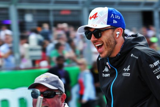Pierre Gasly (FRA) Alpine F1 Team on the drivers' parade.
09.07.2023. Formula 1 World Championship, Rd 11, British Grand Prix, Silverstone, England, Race Day.
- www.xpbimages.com, EMail: requests@xpbimages.com © Copyright: Coates / XPB Images