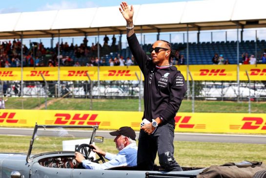 Lewis Hamilton (GBR) Mercedes AMG F1 on the drivers' parade.
09.07.2023. Formula 1 World Championship, Rd 11, British Grand Prix, Silverstone, England, Race Day.
- www.xpbimages.com, EMail: requests@xpbimages.com © Copyright: Coates / XPB Images