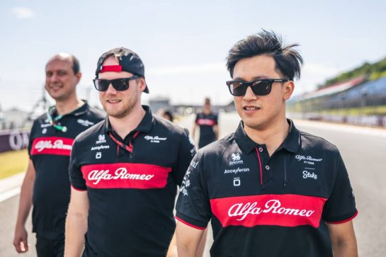 Zhou Guanyu (CHN) Alfa Romeo F1 Team walks the circuit with the team.
20.07.2023. Formula 1 World Championship, Rd 12, Hungarian Grand Prix, Budapest, Hungary, Preparation Day.
- www.xpbimages.com, EMail: requests@xpbimages.com © Copyright: Bearne / XPB Images