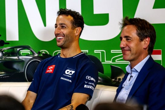 Daniel Ricciardo (AUS) AlphaTauri in the FIA Press Conference.
20.07.2023. Formula 1 World Championship, Rd 12, Hungarian Grand Prix, Budapest, Hungary, Preparation Day.
- www.xpbimages.com, EMail: requests@xpbimages.com © Copyright: XPB Images