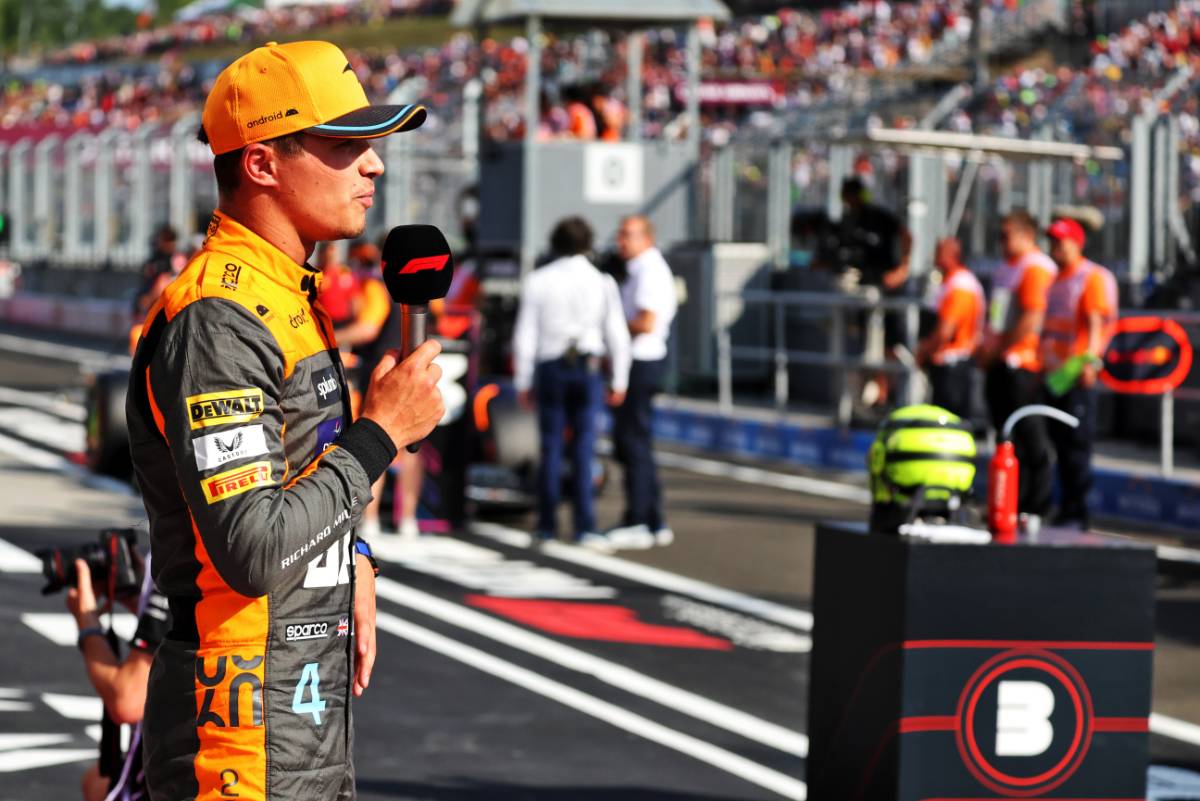 Third placed Lando Norris (GBR) McLaren in qualifying parc ferme. 22.07.2023. Formula 1 World Championship, Rd 12, Hungarian Grand Prix, Budapest, Hungary, Qualifying Day. - www.xpbimages.com, EMail: requests@xpbimages.com © Copyright: Bearne / XPB Images