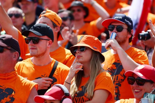 Circuit atmosphere - Max Verstappen (NLD) Red Bull Racing fans in the grandstand.
23.07.2023. Formula 1 World Championship, Rd 12, Hungarian Grand Prix, Budapest, Hungary, Race Day.
- www.xpbimages.com, EMail: requests@xpbimages.com © Copyright: Coates / XPB Images