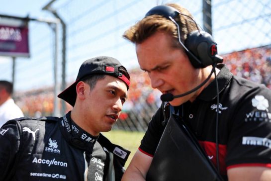 Zhou Guanyu (CHN) Alfa Romeo F1 Team on the grid.
23.07.2023. Formula 1 World Championship, Rd 12, Hungarian Grand Prix, Budapest, Hungary, Race Day.
- www.xpbimages.com, EMail: requests@xpbimages.com © Copyright: Bearne / XPB Images