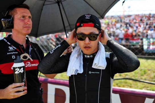 Zhou Guanyu (CHN) Alfa Romeo F1 Team on the grid.
23.07.2023. Formula 1 World Championship, Rd 12, Hungarian Grand Prix, Budapest, Hungary, Race Day.
- www.xpbimages.com, EMail: requests@xpbimages.com © Copyright: Bearne / XPB Images