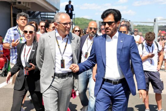 (L to R): Stefano Domenicali (ITA) Formula One President and CEO with Mohammed Bin Sulayem (UAE) FIA President on the grid.
23.07.2023. Formula 1 World Championship, Rd 12, Hungarian Grand Prix, Budapest, Hungary, Race Day.
- www.xpbimages.com, EMail: requests@xpbimages.com © Copyright: Bearne / XPB Images