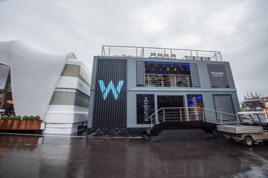 Williams Racing motorhome in the paddock.
27.07.2023. Formula 1 World Championship, Rd 13, Belgian Grand Prix, Spa Francorchamps, Belgium, Preparation Day.
- www.xpbimages.com, EMail: requests@xpbimages.com © Copyright: Bearne / XPB Images