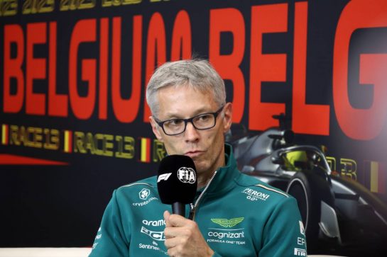 Mike Krack (LUX) Aston Martin F1 Team, Team Principal in the FIA Press Conference.
28.07.2023. Formula 1 World Championship, Rd 13, Belgian Grand Prix, Spa Francorchamps, Belgium, Qualifying Day.
- www.xpbimages.com, EMail: requests@xpbimages.com © Copyright: Bearne / XPB Images