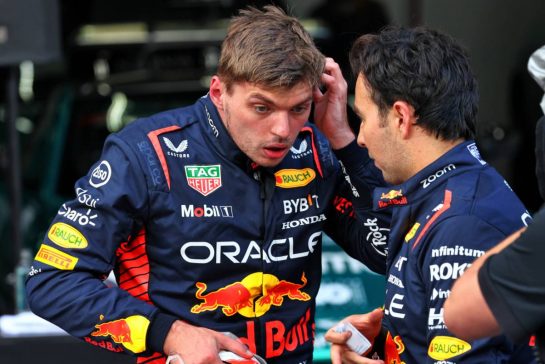 (L to R): Pole sitter Max Verstappen (NLD) Red Bull Racing in qualifying parc ferme with third placed team mate Sergio Perez (MEX) Red Bull Racing.
28.07.2023. Formula 1 World Championship, Rd 13, Belgian Grand Prix, Spa Francorchamps, Belgium, Qualifying Day.
- www.xpbimages.com, EMail: requests@xpbimages.com © Copyright: Batchelor / XPB Images
