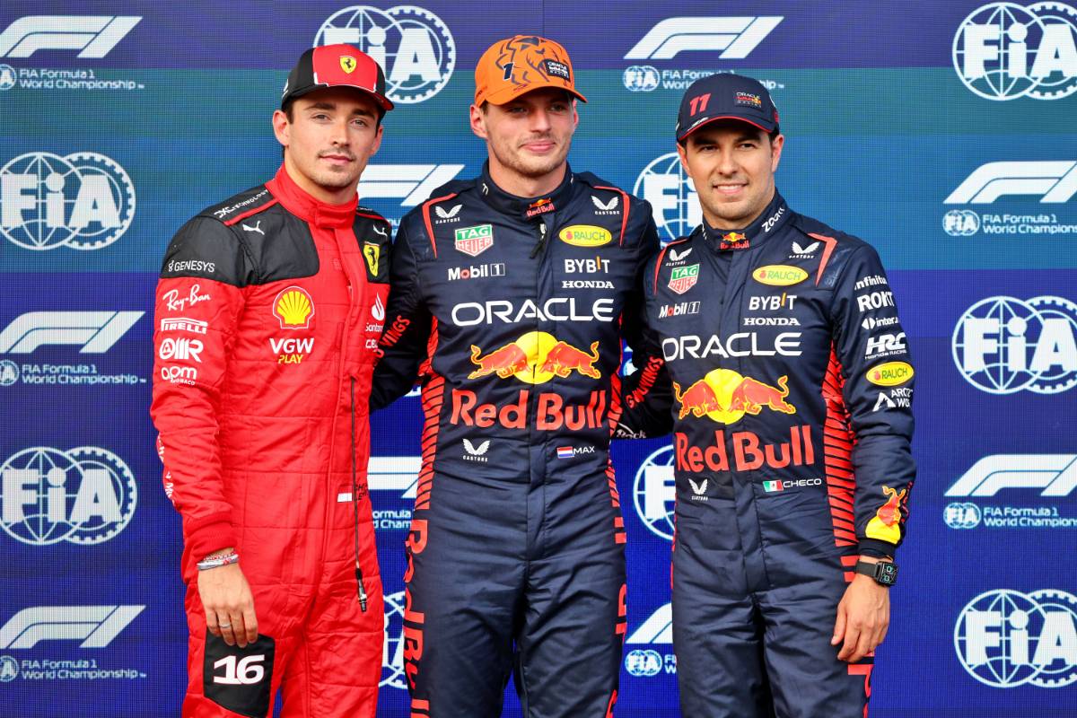 Qualifying top three in parc ferme (L to R): Charles Leclerc (MON) Ferrari, second; Max Verstappen (NLD) Red Bull Racing, pole position; Sergio Perez (MEX) Red Bull Racing, third.
28.07.2023. Formula 1 World Championship, Rd 13, Belgian Grand Prix, Spa Francorchamps, Belgium, Qualifying Day.
- www.xpbimages.com, EMail: requests@xpbimages.com © Copyright: Batchelor / XPB Images