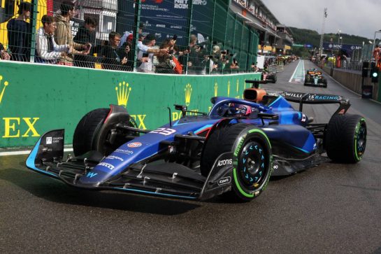 Alexander Albon (THA) Williams Racing FW45 leaves the pits.
28.07.2023. Formula 1 World Championship, Rd 13, Belgian Grand Prix, Spa Francorchamps, Belgium, Qualifying Day.
- www.xpbimages.com, EMail: requests@xpbimages.com © Copyright: Bearne / XPB Images